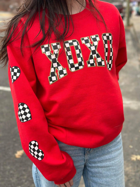 Checkered Red Sweatshirt