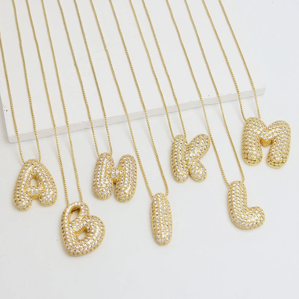 Sparkly Letter Initial Necklace