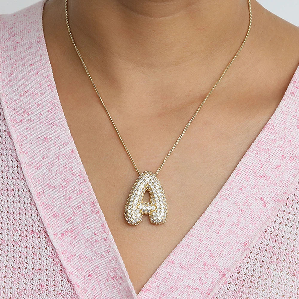 Sparkly Letter Initial Necklace