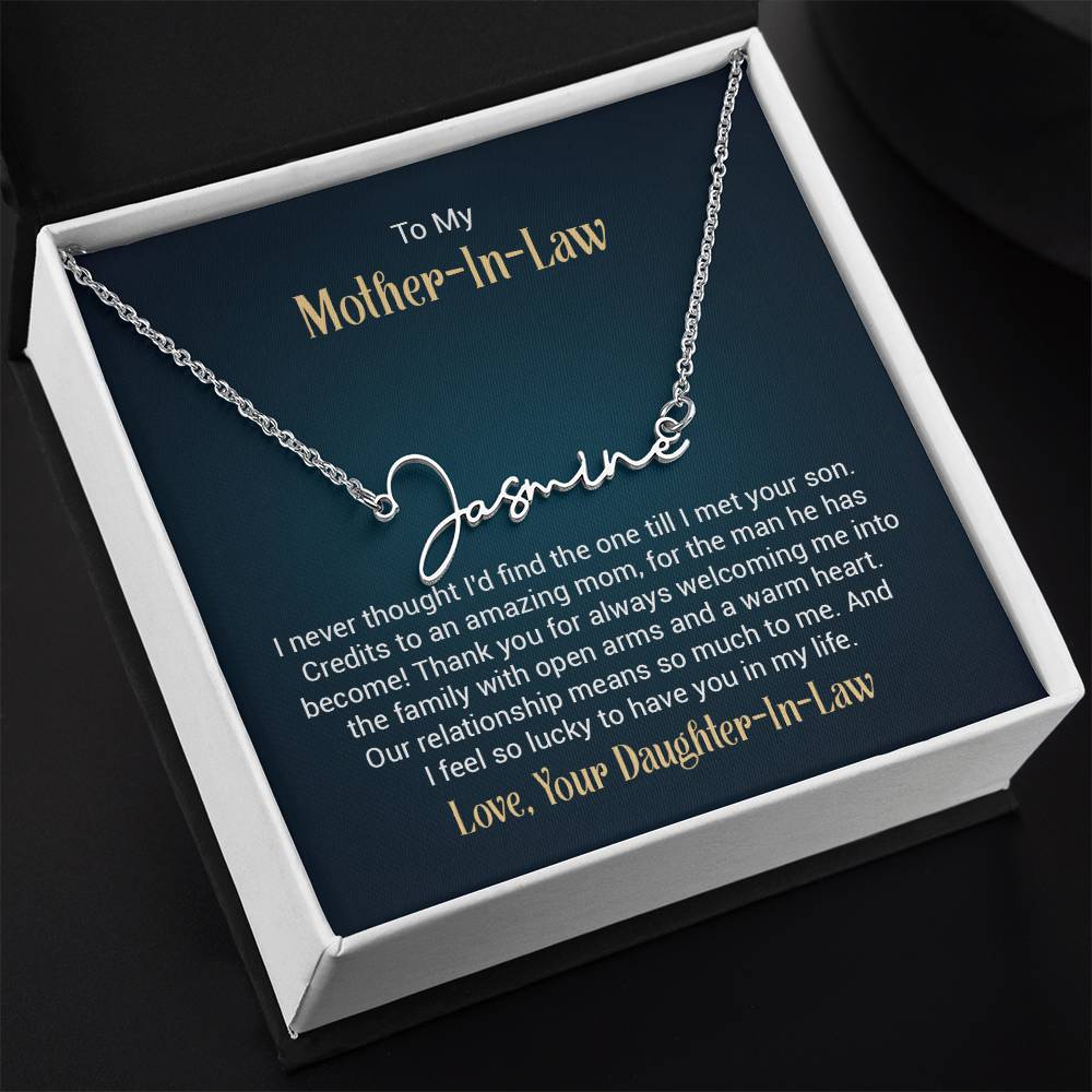 Signature Name Necklace - For Mother-in-Law