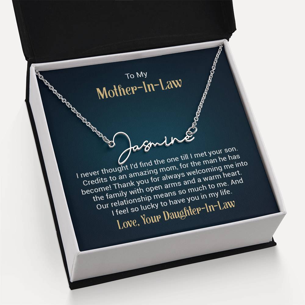 Signature Name Necklace - For Mother-in-Law