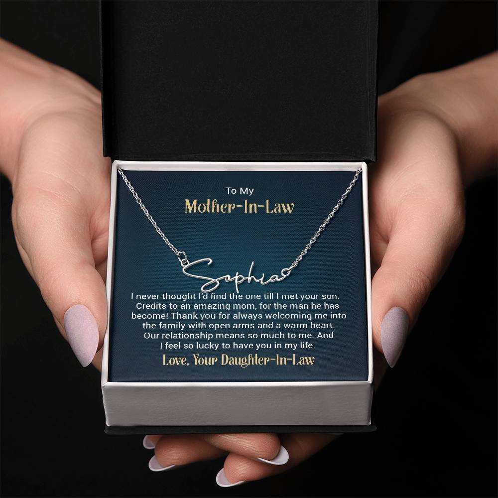 Signature Name Necklace - For Mother-in-Law