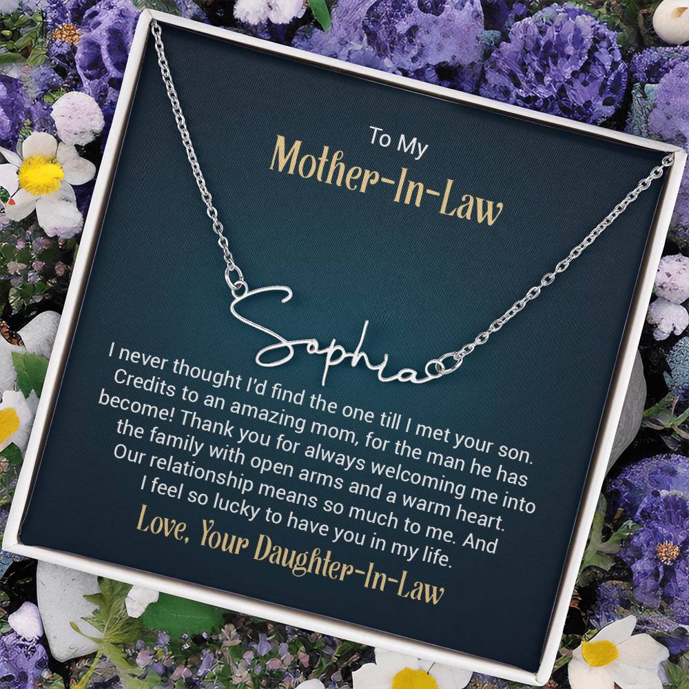 Signature Name Necklace - For Mother-in-Law