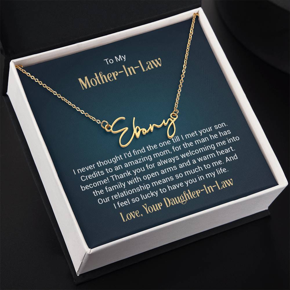 Signature Name Necklace - For Mother-in-Law