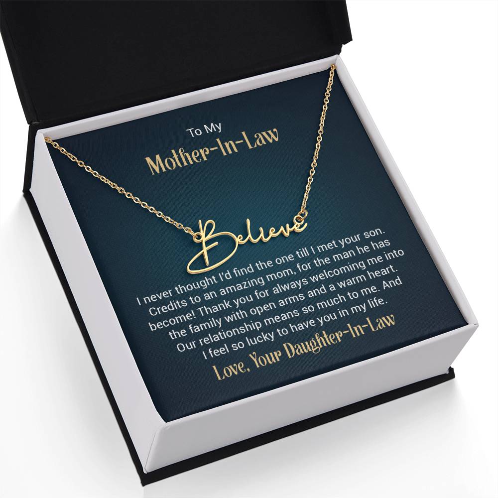 Signature Name Necklace - For Mother-in-Law