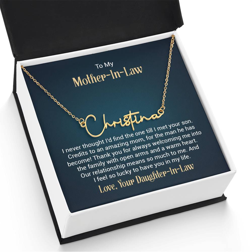 Signature Name Necklace - For Mother-in-Law