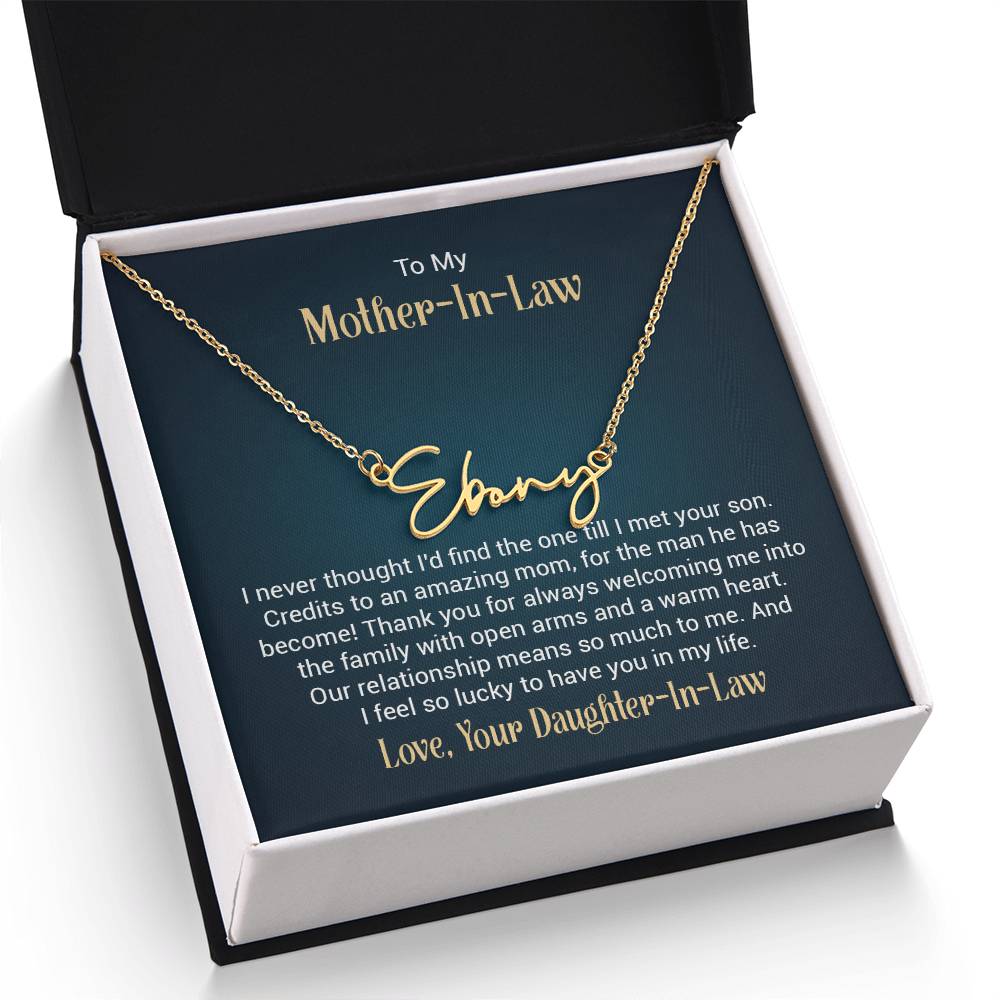 Signature Name Necklace - For Mother-in-Law