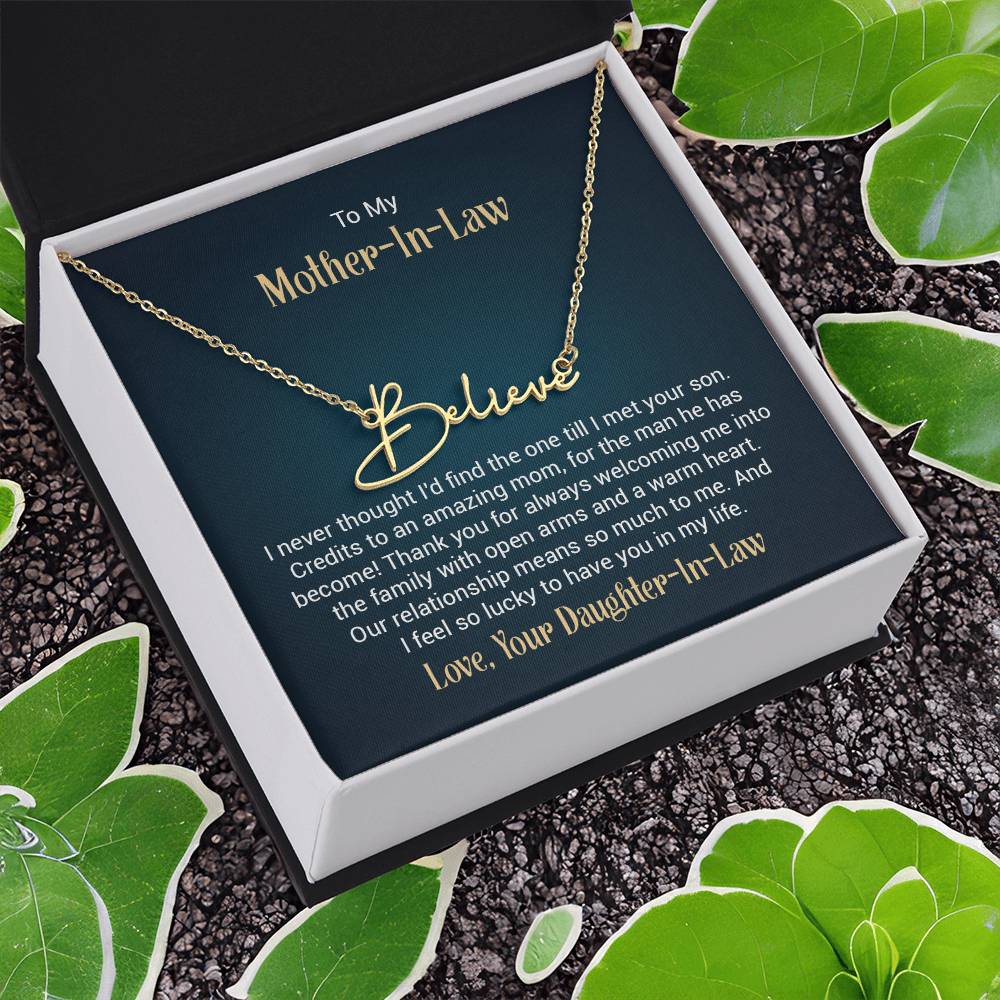 Signature Name Necklace - For Mother-in-Law