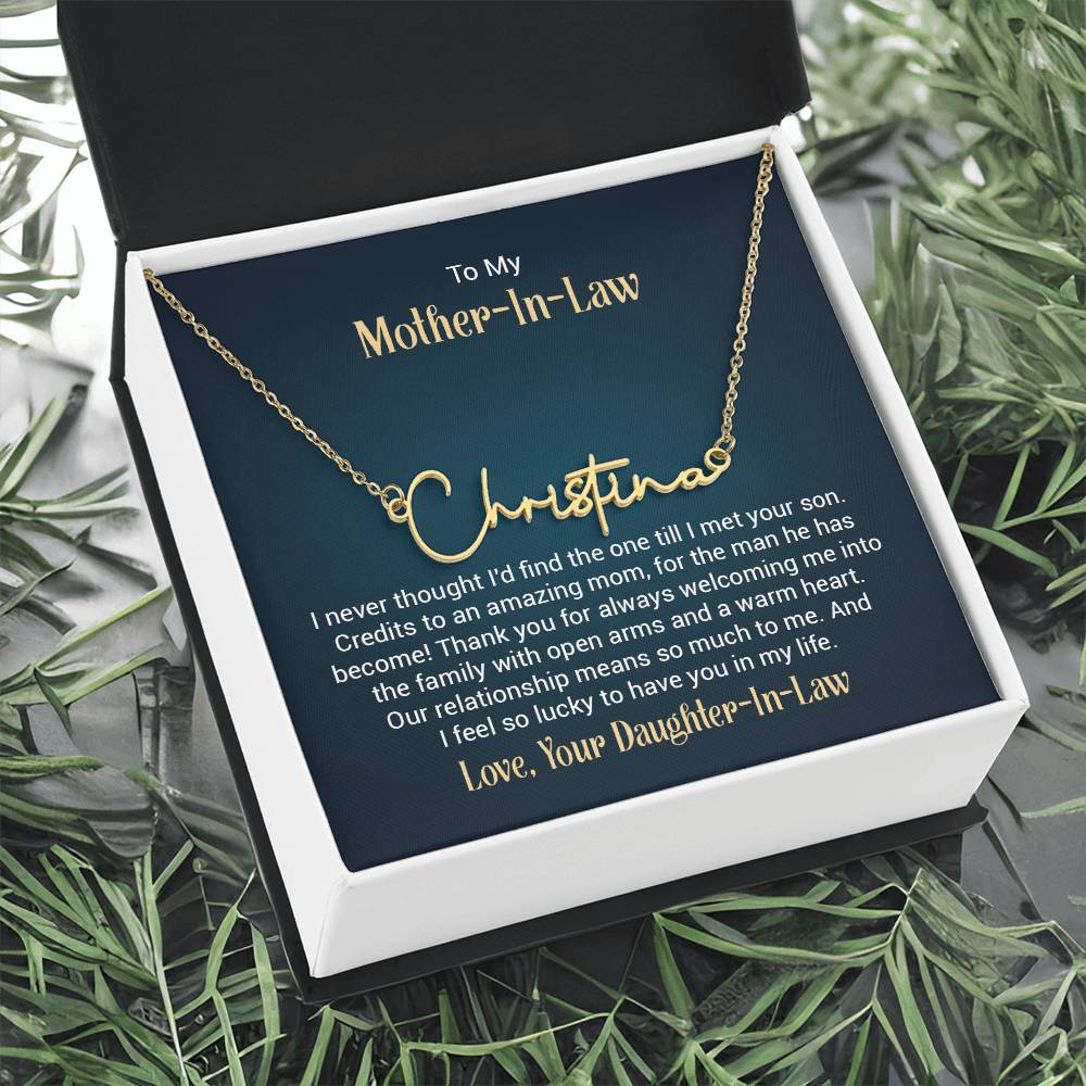 Signature Name Necklace - For Mother-in-Law