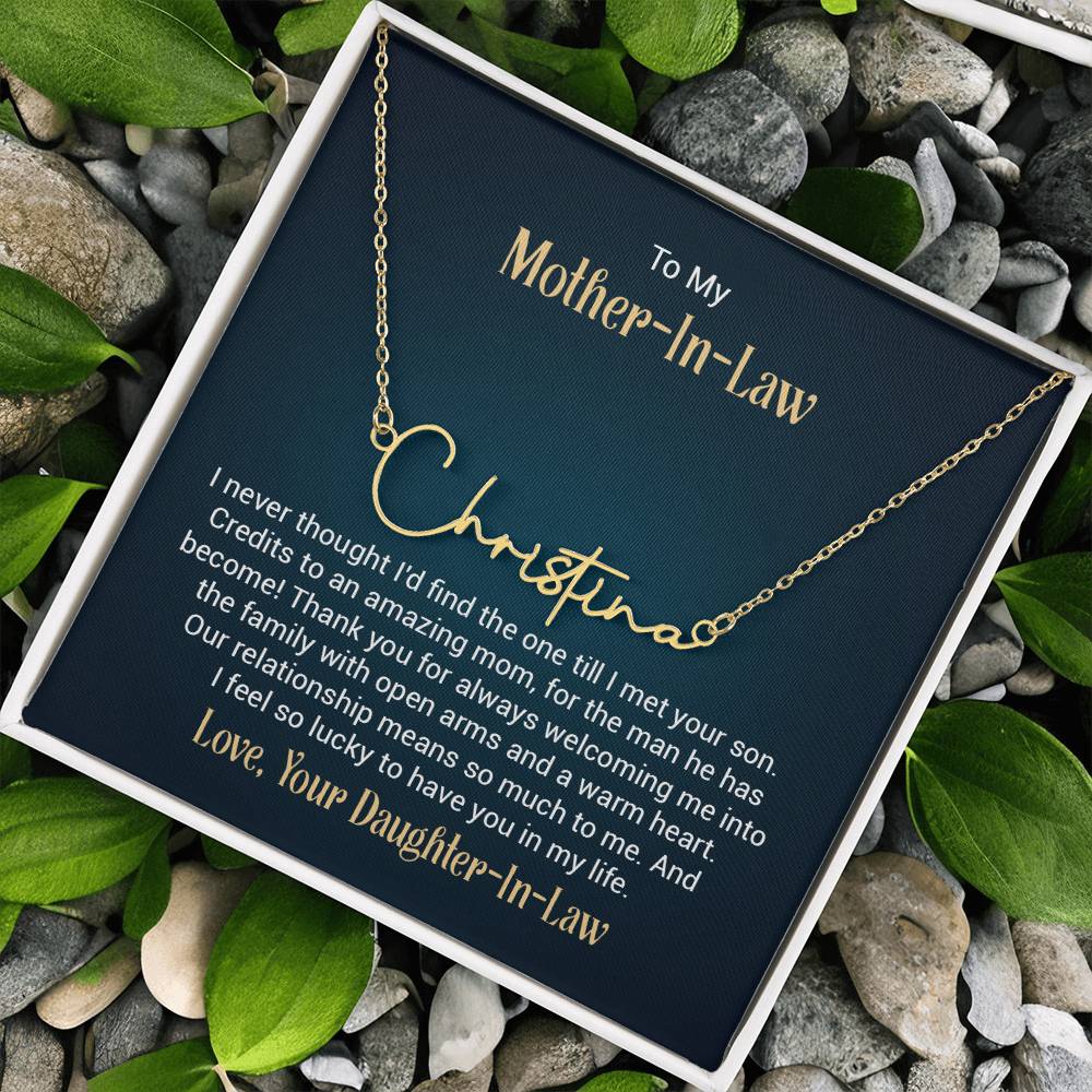 Signature Name Necklace - For Mother-in-Law