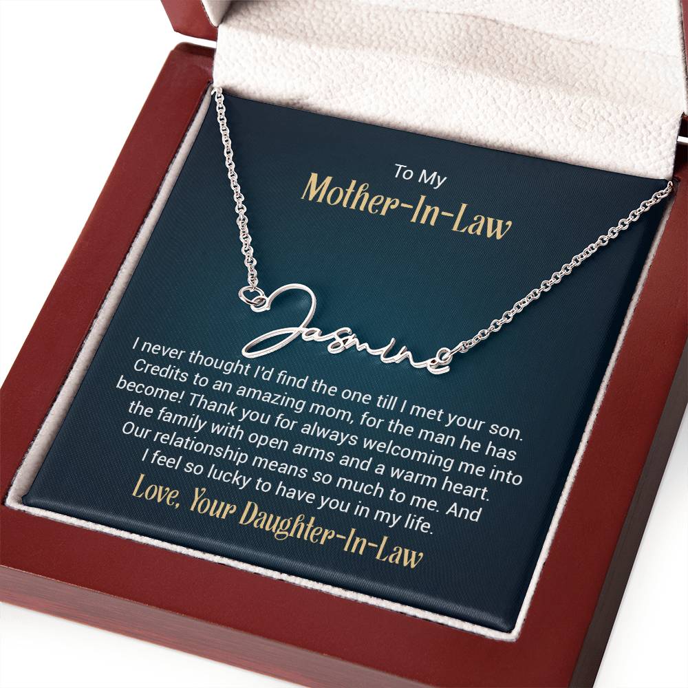 Signature Name Necklace - For Mother-in-Law