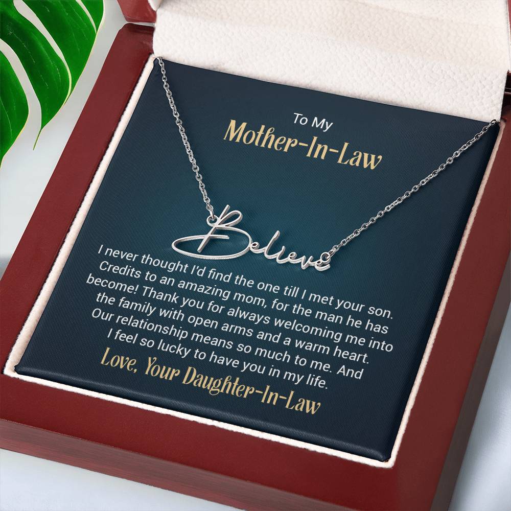 Signature Name Necklace - For Mother-in-Law