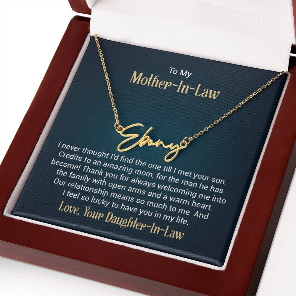 Signature Name Necklace - For Mother-in-Law