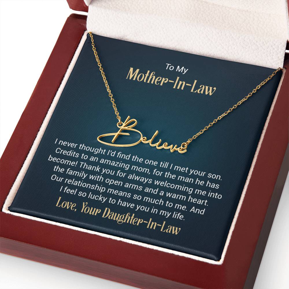 Signature Name Necklace - For Mother-in-Law