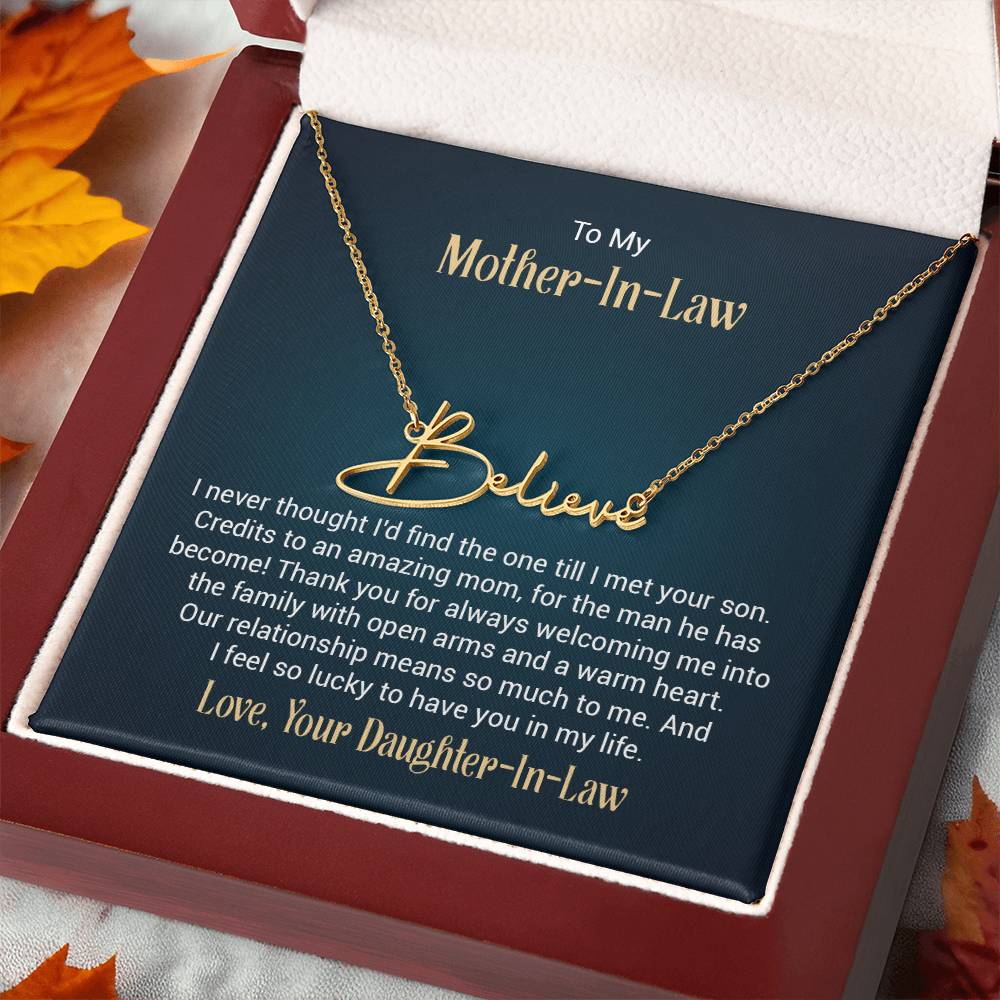 Signature Name Necklace - For Mother-in-Law